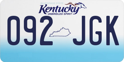 KY license plate 092JGK