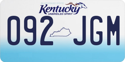 KY license plate 092JGM