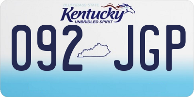 KY license plate 092JGP
