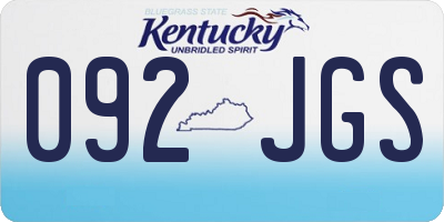 KY license plate 092JGS