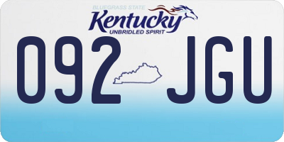 KY license plate 092JGU