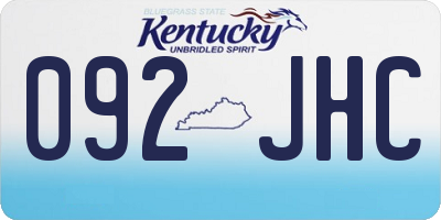 KY license plate 092JHC