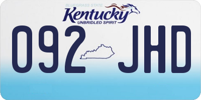 KY license plate 092JHD