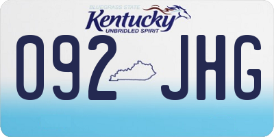 KY license plate 092JHG