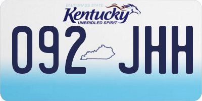KY license plate 092JHH