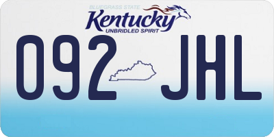 KY license plate 092JHL