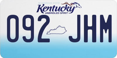 KY license plate 092JHM