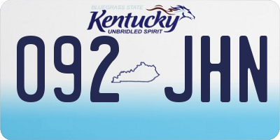 KY license plate 092JHN