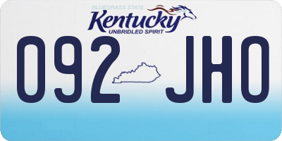 KY license plate 092JHO