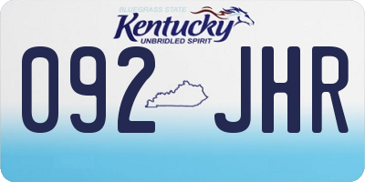 KY license plate 092JHR