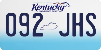 KY license plate 092JHS