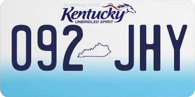 KY license plate 092JHY