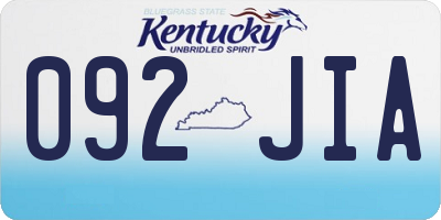 KY license plate 092JIA
