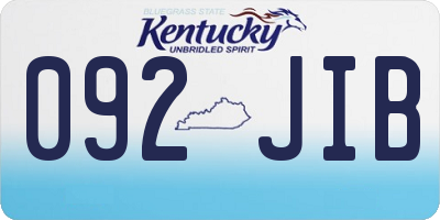 KY license plate 092JIB
