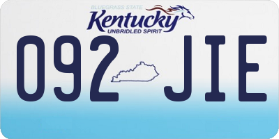 KY license plate 092JIE