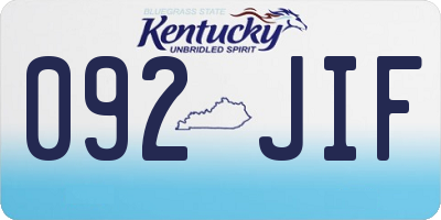 KY license plate 092JIF