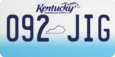 KY license plate 092JIG