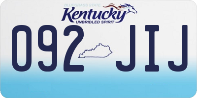 KY license plate 092JIJ