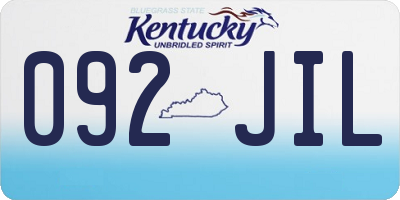KY license plate 092JIL