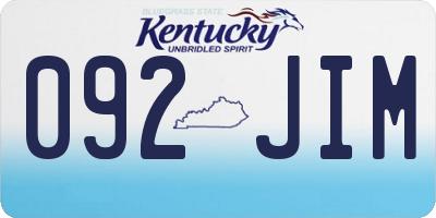 KY license plate 092JIM