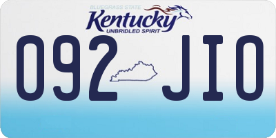 KY license plate 092JIO