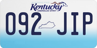 KY license plate 092JIP