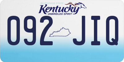 KY license plate 092JIQ
