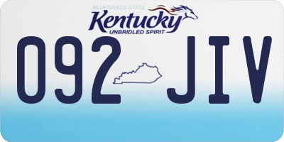 KY license plate 092JIV