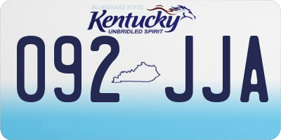 KY license plate 092JJA