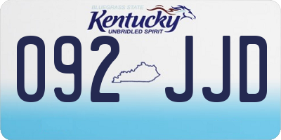 KY license plate 092JJD