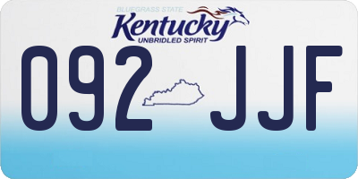 KY license plate 092JJF