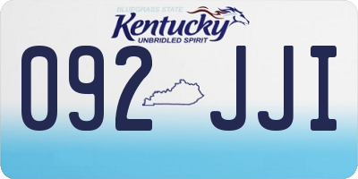 KY license plate 092JJI