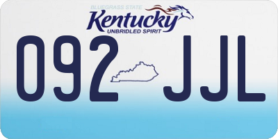 KY license plate 092JJL
