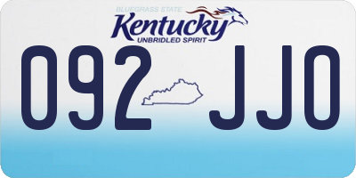 KY license plate 092JJO