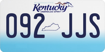 KY license plate 092JJS