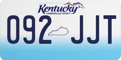 KY license plate 092JJT