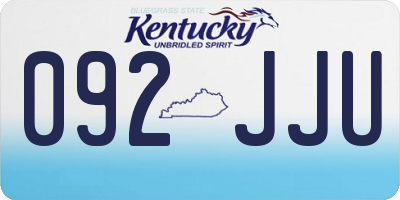 KY license plate 092JJU