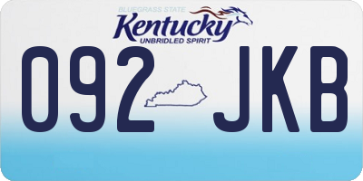 KY license plate 092JKB