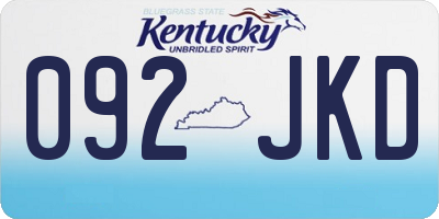 KY license plate 092JKD