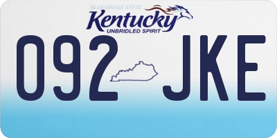KY license plate 092JKE
