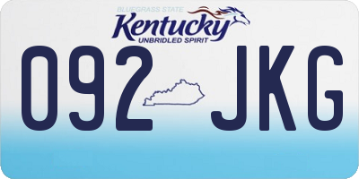KY license plate 092JKG