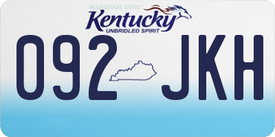 KY license plate 092JKH