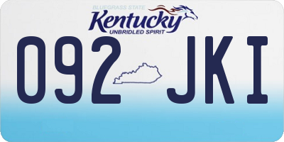 KY license plate 092JKI