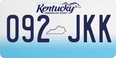 KY license plate 092JKK