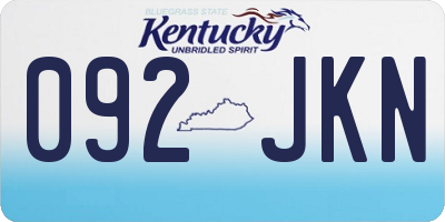 KY license plate 092JKN