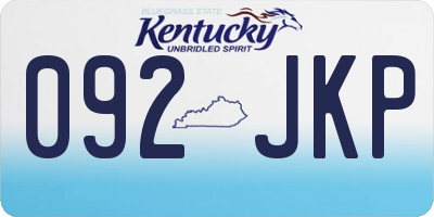 KY license plate 092JKP