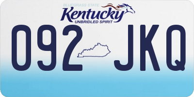 KY license plate 092JKQ