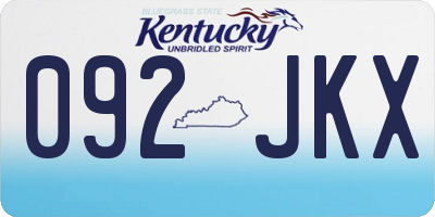 KY license plate 092JKX
