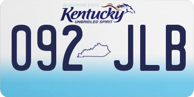KY license plate 092JLB