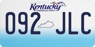 KY license plate 092JLC